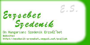 erzsebet szedenik business card